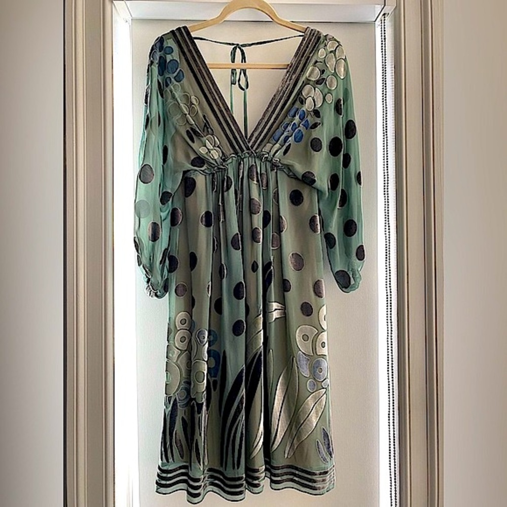 BCBGMaxazria Runway soft green dress